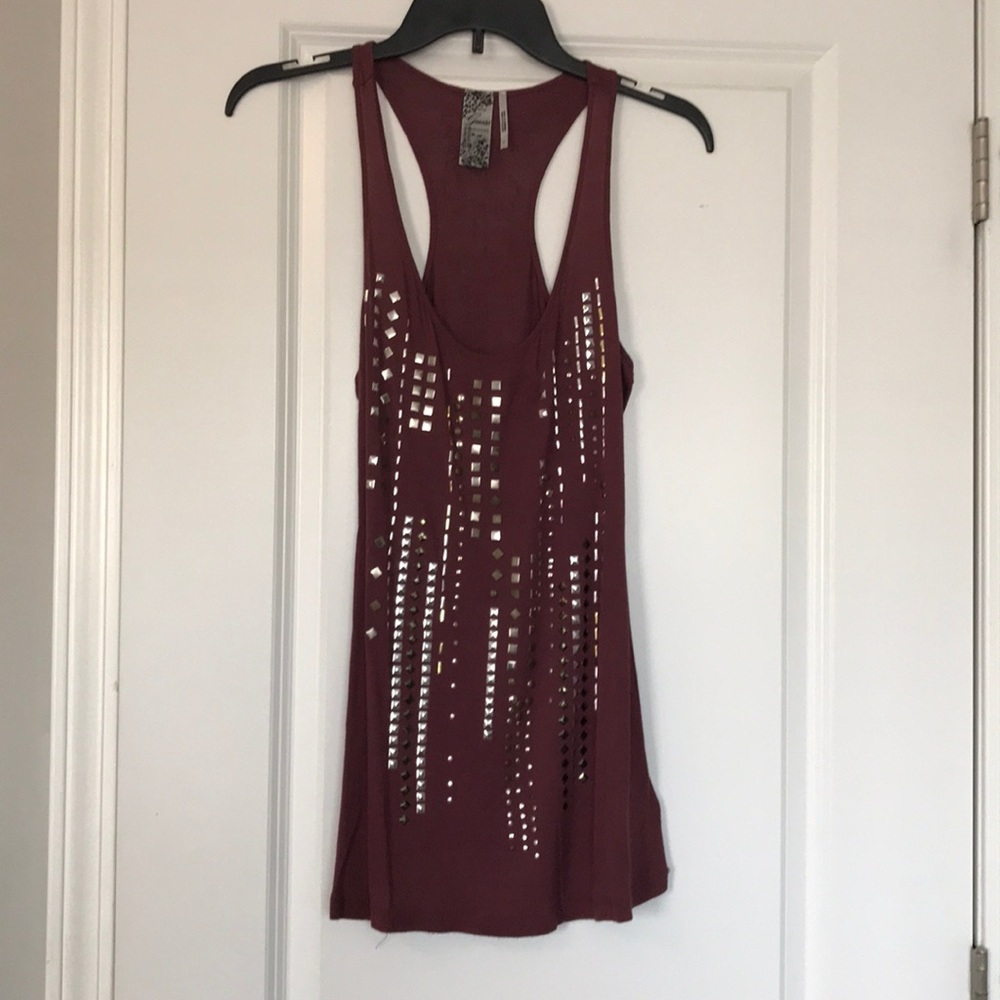 Guess plum embellished tank - small